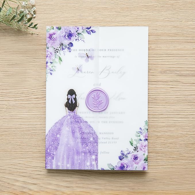 PONATIA 50 PCS Vellum Jackets for 5x7 Invitations - Image 3