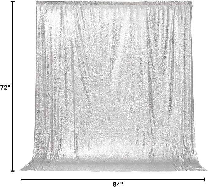 PartyDelight Silver Sequin Backdrop Photography Curtain Special Events Party - Image 9