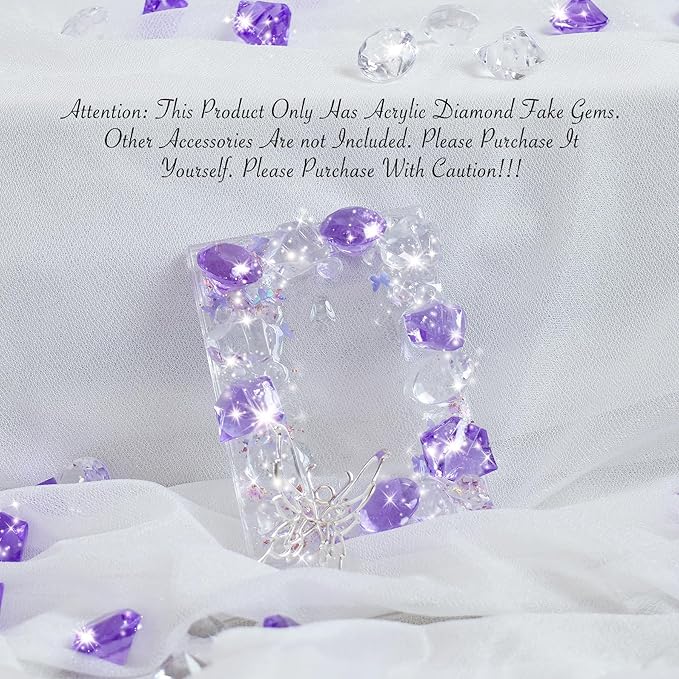 Acrylic Diamond Fake Gems Vase Filler, Babenest 240pcs 3/4 Inch Faux Diamonds - Image 3