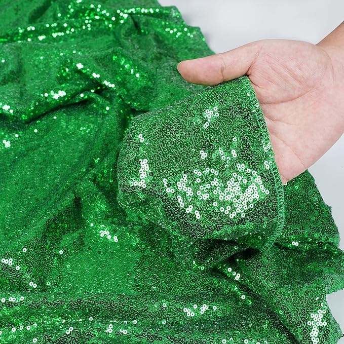 Poise3EHome Green Sequin Backdrop Curtains, Sequence Wedding Party Background - Image 5