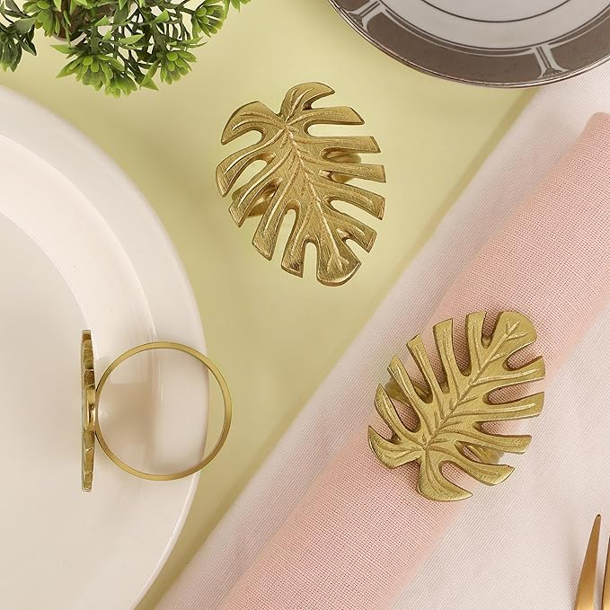 Napkin Rings Set of 12 Metal Napkin Holder Cuffs - Image 2