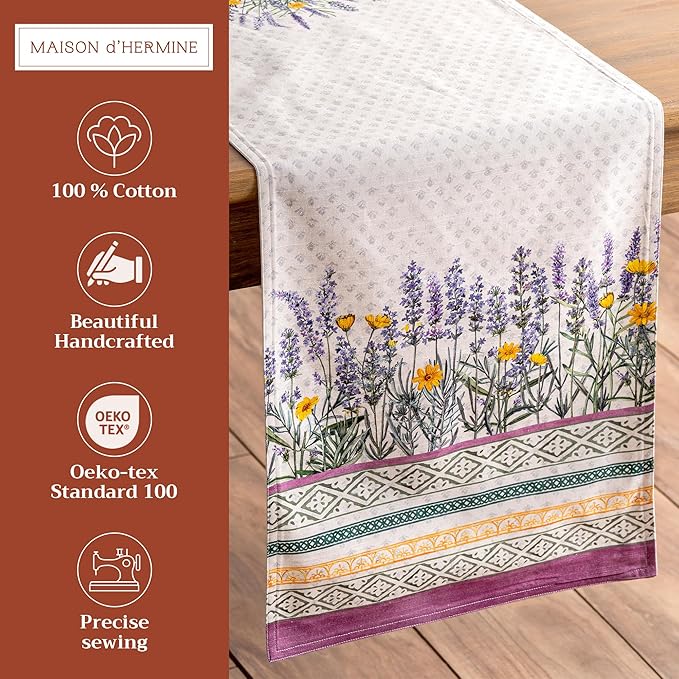 Maison d' Hermine Table Runner 100% Cotton Double Layer Table Runners 72 inches - Image 2