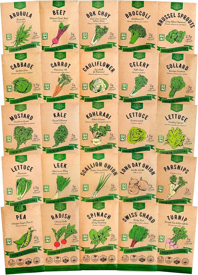 Organo Republic 25 Winter Vegetable & Green Seeds Variety Pack - Image 8