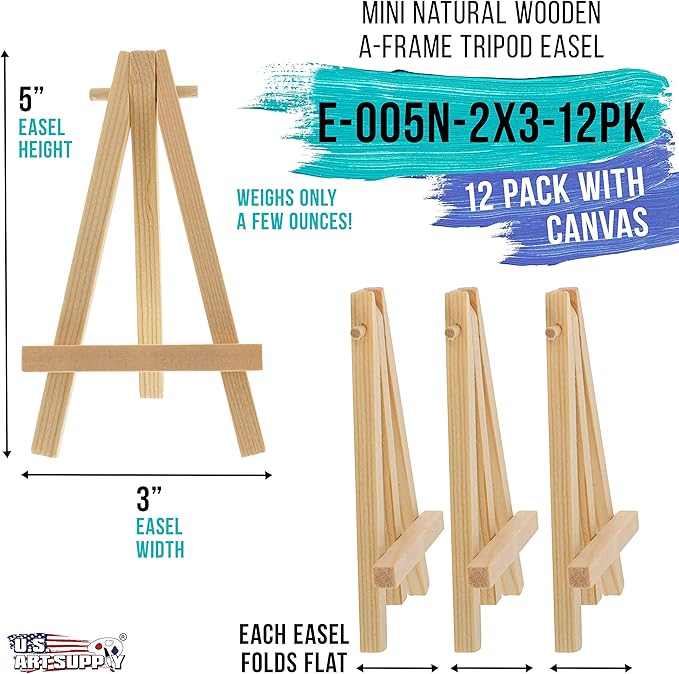 U.S. Art Supply 2" x 3" Stretched Canvas - Image 2