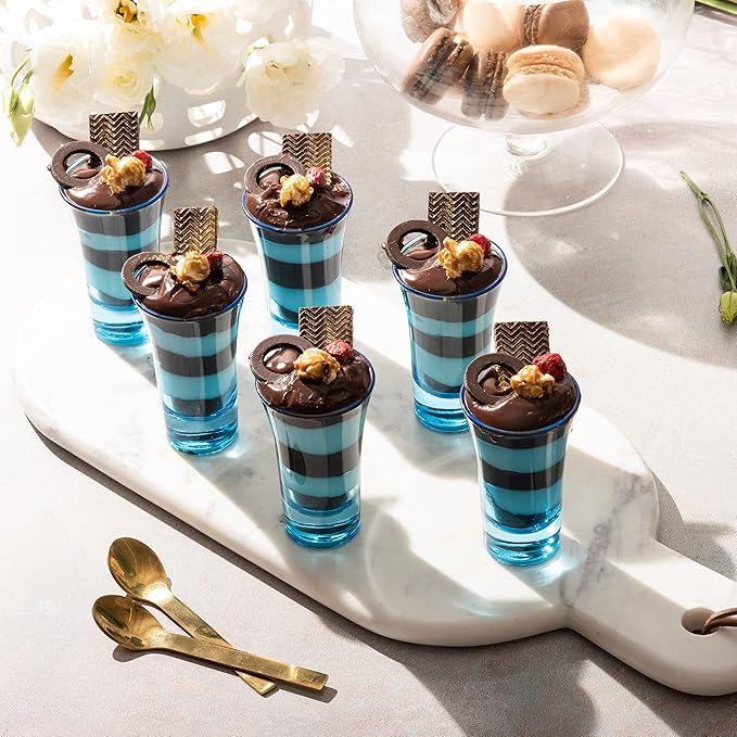 M&N HOME Blue Colored Glass Shot Glasses, 2 Oz Set of 6 - Image 4