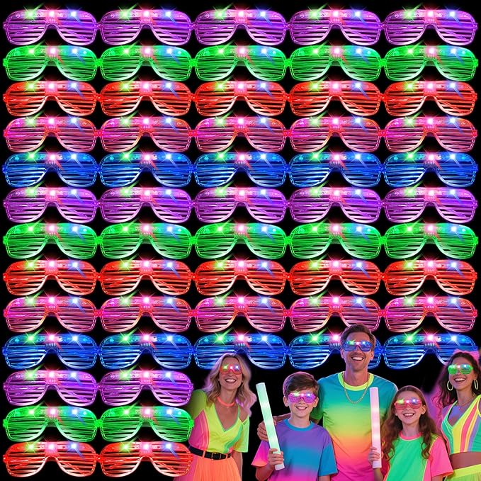 108 PCs LED Glasses, Light Up Glasses, Glow Glasses Glow In The Dark Party by FaithSooc
