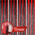 4 Pack 3.3x8.2 Feet Red and Black Foil Fringe Backdrop Curtains, Tinsel by Voircoloria