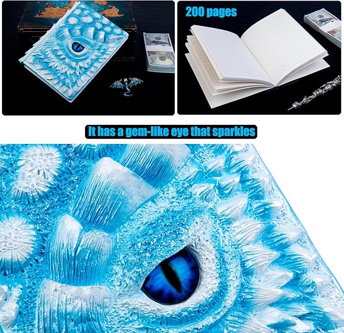 3D Dragon Eye Embossed Journal, Resin Engraving Notebook, Dnd notebook - Image 3