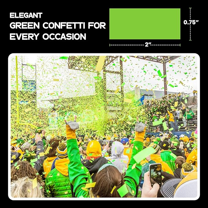Ultimate Confetti, Rectangular Biodegradable Confetti – light Green Fluttering - Image 2