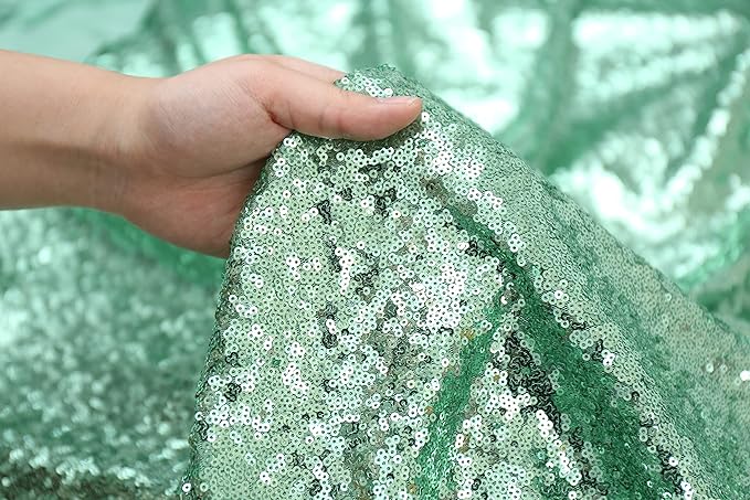 Poise3EHome Mint Green Sequin Backdrop Curtain, 2 Panels, - Image 8