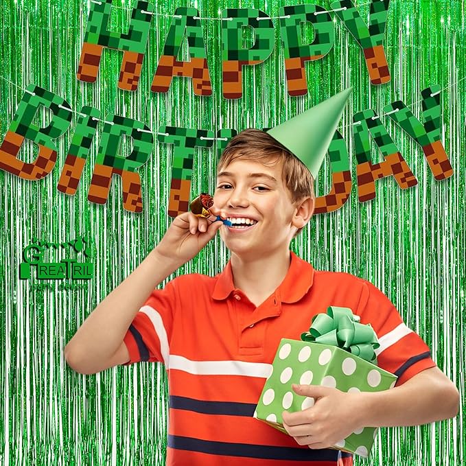 Green Tinsel Curtain Party Backdrop - Image 8