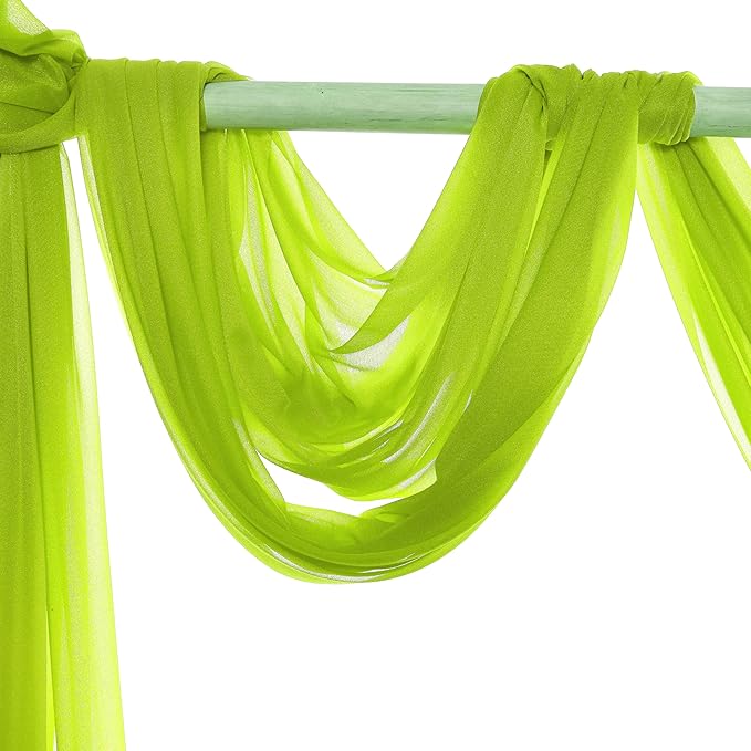 VDS Pack of 4 Panel Wedding Arch Draping Fabric Sheer Chiffon Fabric Drapery - Image 2