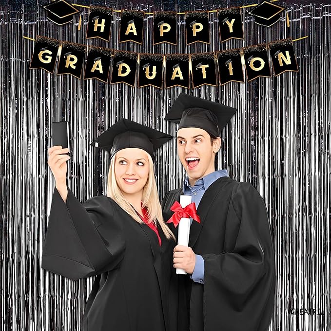 Black Tinsel Curtain Party Backdrop - Image 7