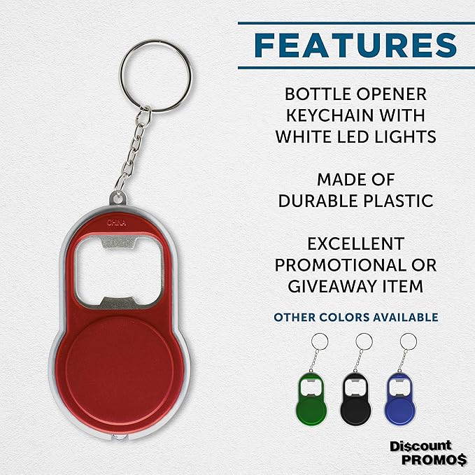 Bottle Opener & LED Keychains Set of 10, Bulk Pack - Image 2