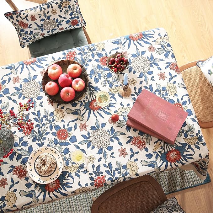 patdrea Designer Blue Small Tablecloth - Image 4