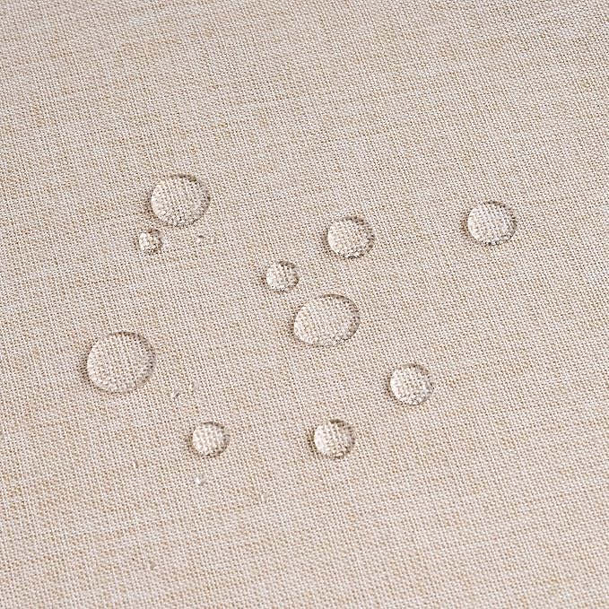 NLMUVW Linen Tablecloth Rectangle 6ft, Rustic Textured Table Cloth Water - Image 3