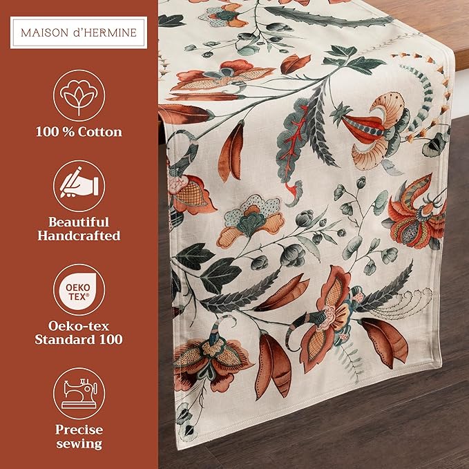 Maison d' Hermine Table Runner 100% Cotton Double Layer Table Runners 72 inches - Image 2