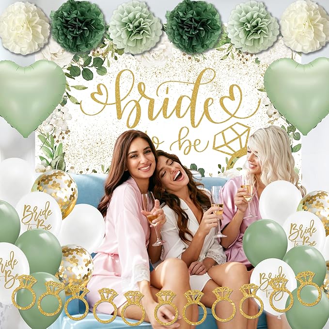 Sage Green Bridal Shower Decorations, Bachelorette Party Decorations, Bride to - Image 4