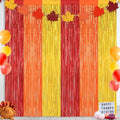 2 Pack Thanksgiving Backdrop, 3.28 FT x 7.05 FT Red Orange Gold Party Streamer by ZATAYE