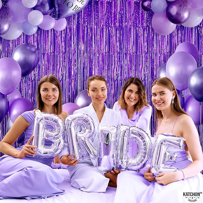 KatchOn, Metallic Purple Foil Fringe Curtain - Image 8