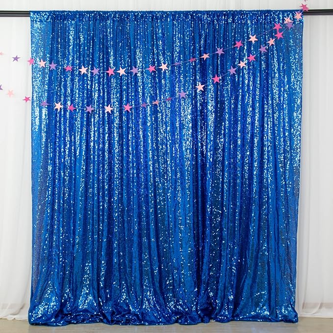 ShinyBeauty Sequin Backdrop Royal Blue 10x10FT Backdrop by ShinyBeauty