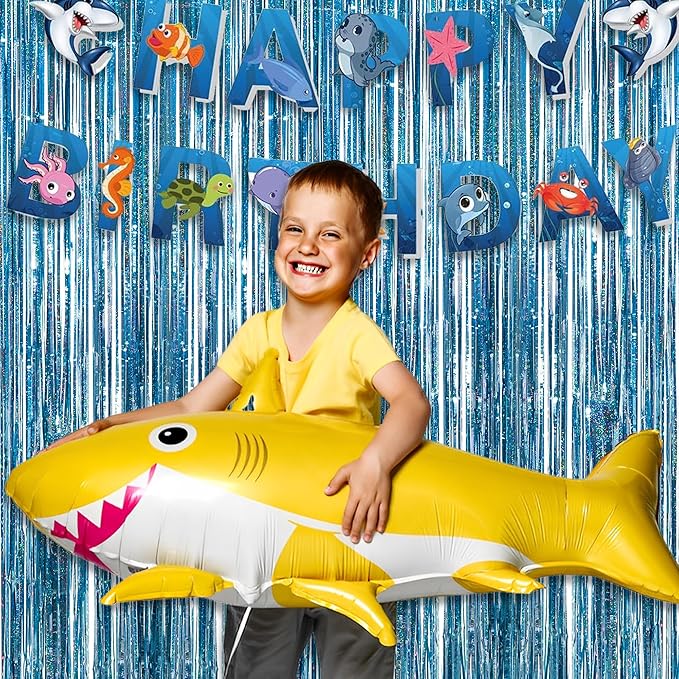 Blue Tinsel Curtain Party Backdrop - Image 3