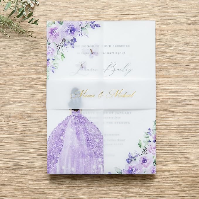 PONATIA 50 PCS Vellum Jackets for 5x7 Invitations - Image 8