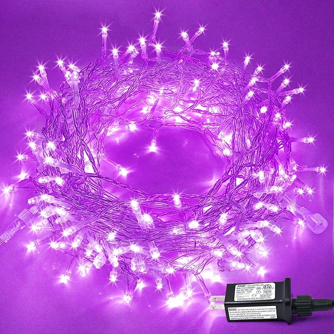 JMEXSUSS 91.5ft 250 LED Purple String Lights Indoor, Connectable 8 Modes Purple - Image 8