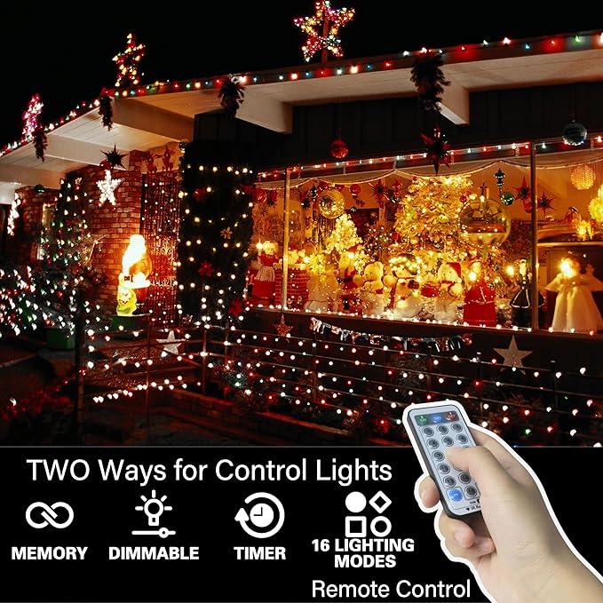 LAMPHOME 66ft Christmas Decorative Mini Lights, 200 LED Transparent Wire Fairy - Image 5
