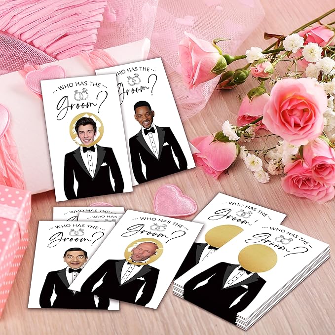 Who Has The Groom Bridal Shower Games, 3.5"x 2.1" Bachelorette Party Favor Decor - Image 4