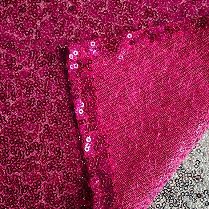 Hot Pink Sequin Backdrop Curtain 2FTx8FT 4 Panels Glitter Metallic Background - Image 5