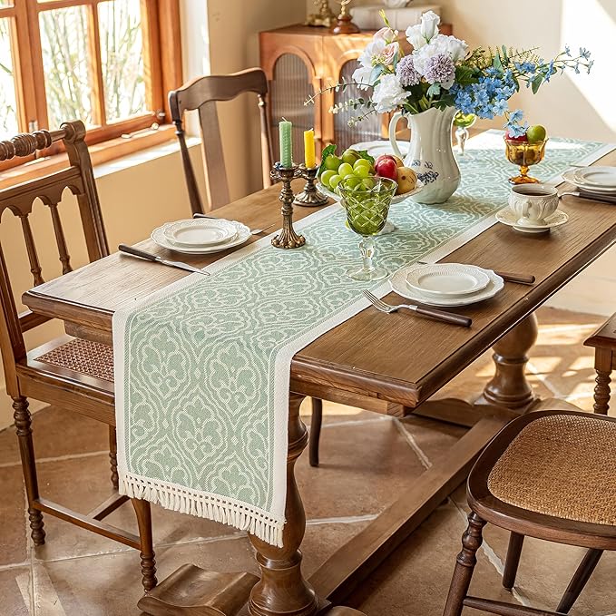 Table Runners 63 Inches, Waterproof Boho Table Runner - Image 2