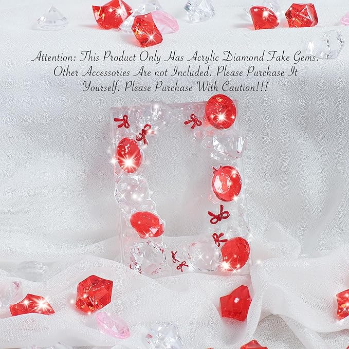 Acrylic Diamond Fake Gems Vase Filler, Babenest 240pcs 3/4 Inch Faux Diamonds - Image 3
