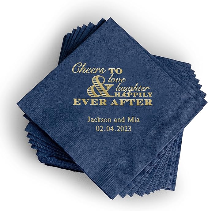 Weddingstar Personalized Printed Paper Napkins 3-Ply 50 Pack by WEDDINGSTAR