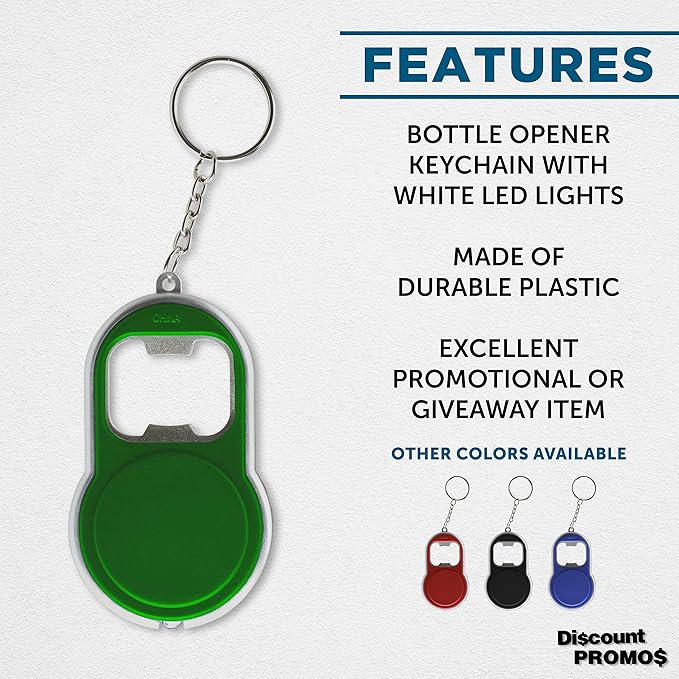 Bottle Opener & LED Keychains Set of 10, Bulk Pack - Image 2