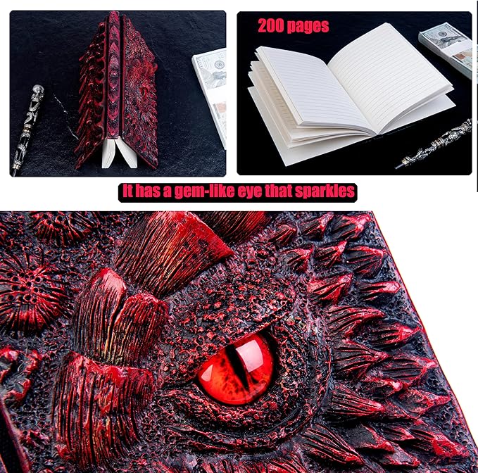 3D Dragon Eye Embossed Journal, Resin Engraving Notebook, Dnd notebook - Image 3