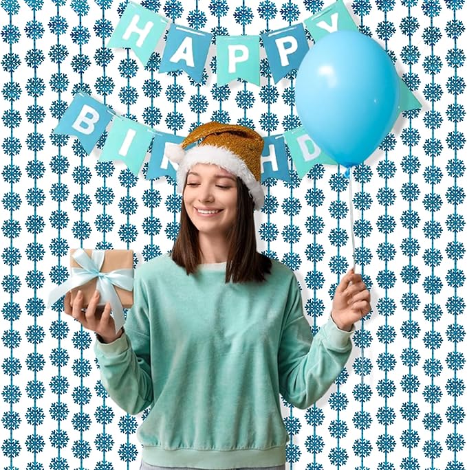BRAVESHINE Blue Party Snowflake Backdrop - Image 6