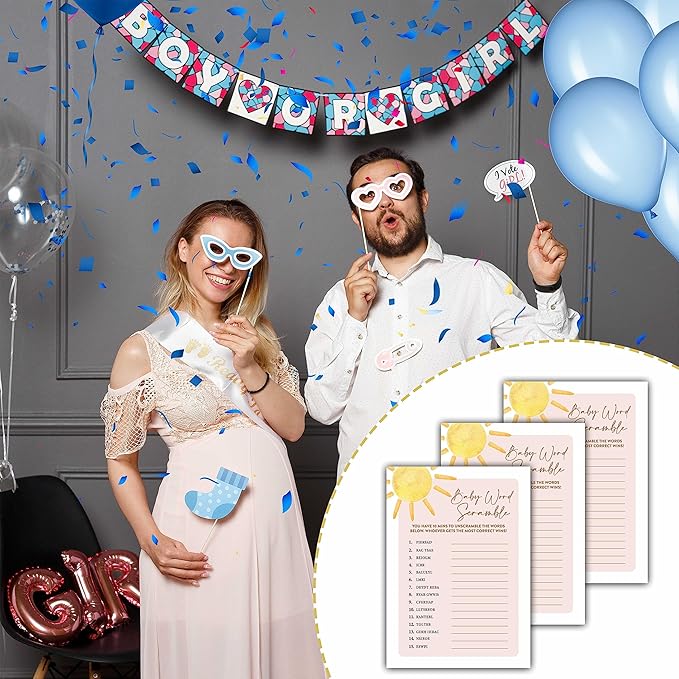Boho Sunshine 30 Baby Word Scramble Game Cards - Image 3