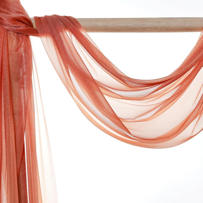 VDS Pack of 4 Panel Wedding Arch Draping Fabric Sheer Chiffon Fabric Drapery - Image 5