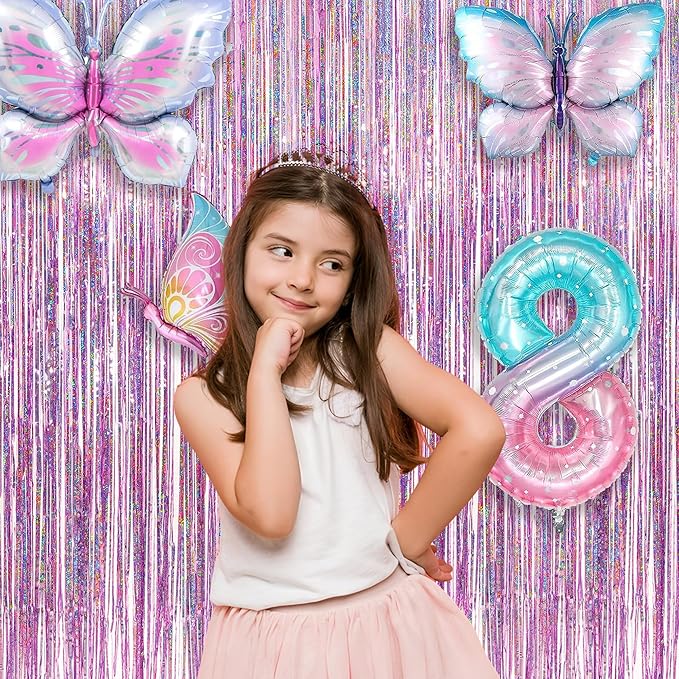 Pink Tinsel Curtain Party Backdrop - Image 5