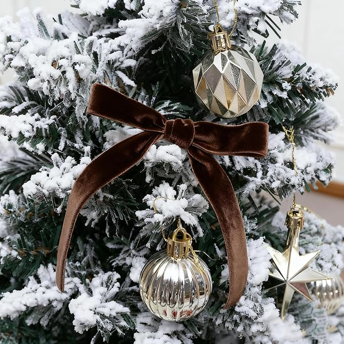 Vintage Brown Velvet Ribbon Chocolate Christmas Ribbon - Image 4