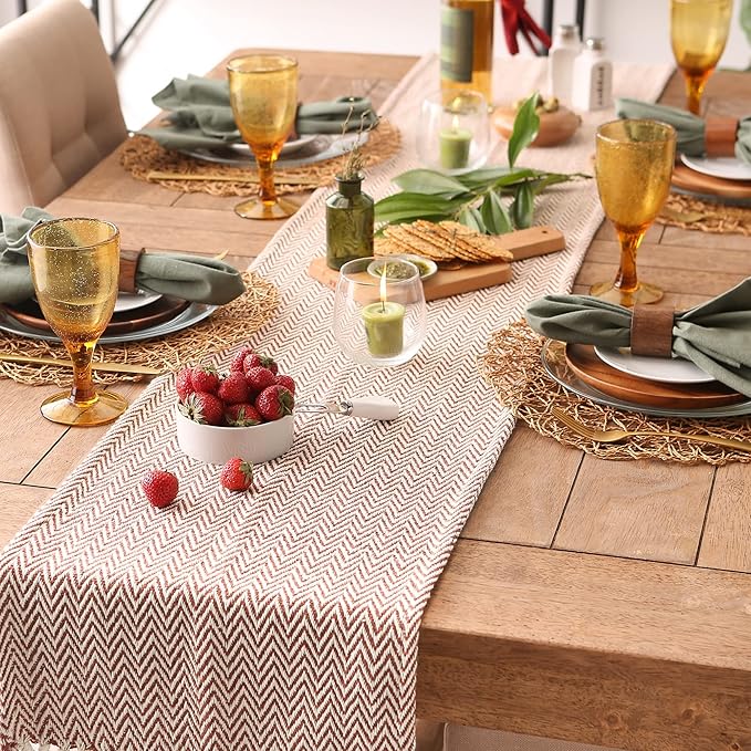 DII Woven Basic Tabletop Collection Chevron Table Runner - Image 3