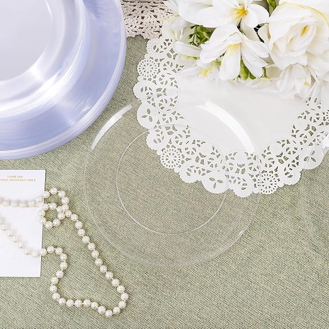 KIRE 60PCS Clear Plastic Plates - Image 8
