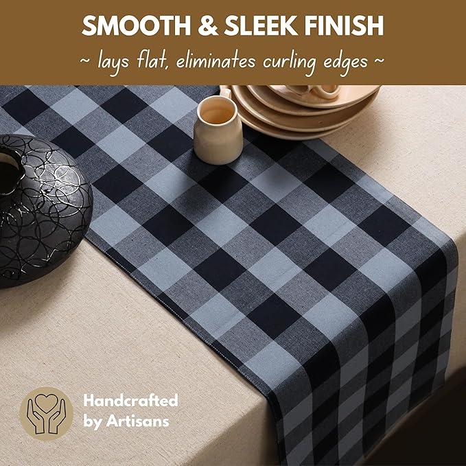 Native Fab Table Runner Buffalo Check Plaid 100% Cotton - Image 5