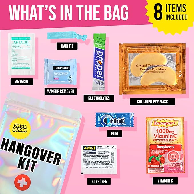 12 Pre-Filled Hangover Kits for Bachelorette Party Favors, 21st Birthday Gifts - Image 2