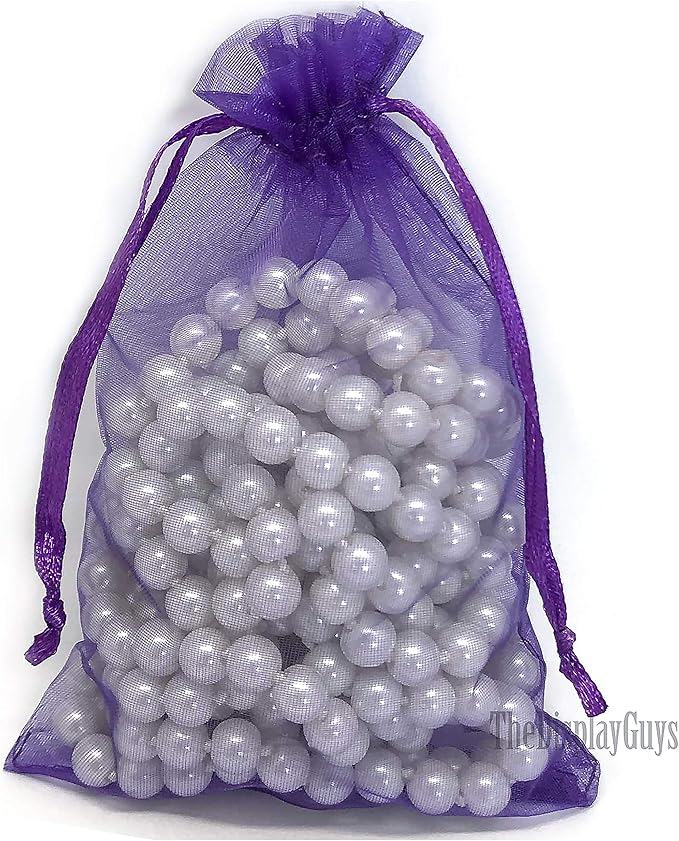 TheDisplayGuys 100-Pack 4x6 Purple Sheer Organza Gift Bags - Image 3