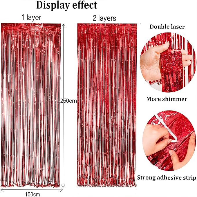 BRAVESHINE Tinsel Foil Fringe Curtains - Image 9
