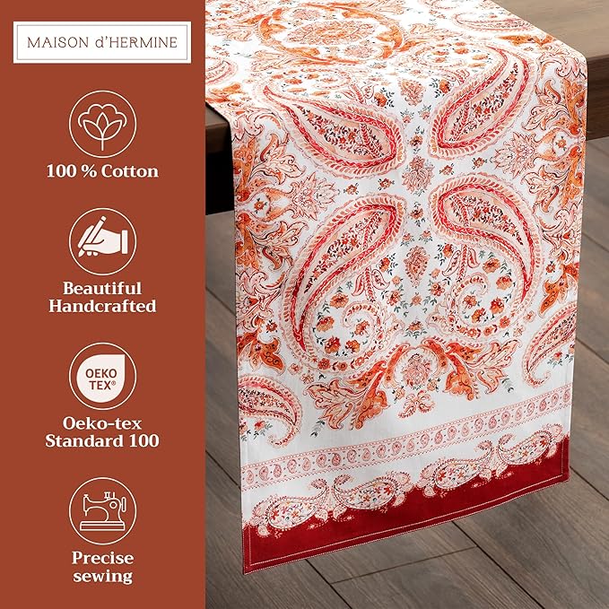 Maison d' Hermine Table Runner 100% Cotton Double Layer Table Runners 72 inches - Image 2