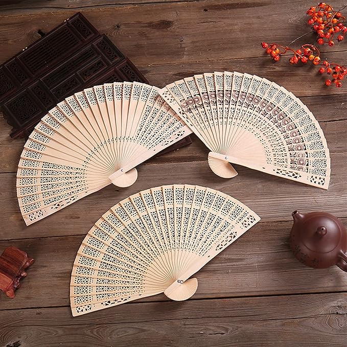 Sandalwood Fan 50 Pcs Hand Fans - Image 4