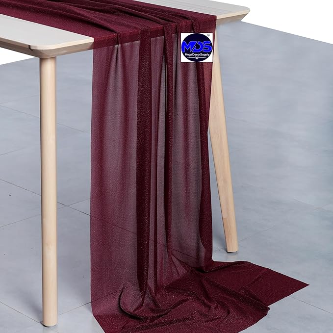 MDS 2 Pack 14ft Chiffon Table Runner 29 x 170 Inches Sheer Wedding Runner - Image 2